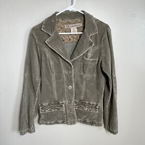 Z. Cava Ricci Y2K Women's Corduroy Button Front Blazer Jacket Gray Size Medium